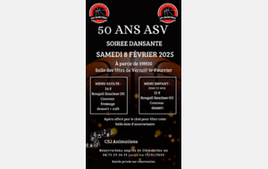 ORGANISATION SOIREE DANSANTE 50 ANS ASV 