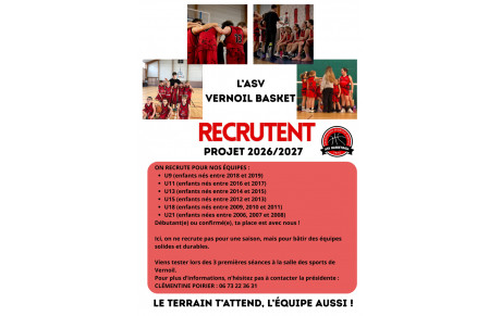 RECRUTEMENT JEUNES SAISON 2026/2027