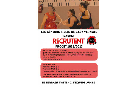 RECRUTEMENT SENIORS FILLES SAISON 2026/2027